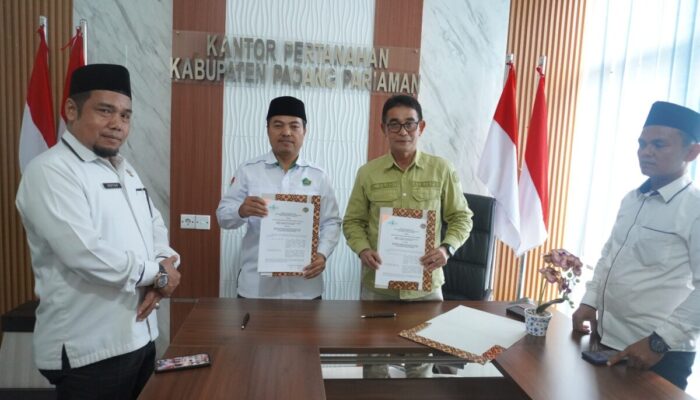Kantah Padang Pariaman dan PCNU Jalin Kerja Sama Percepat Pendaftaran Tanah Wakaf