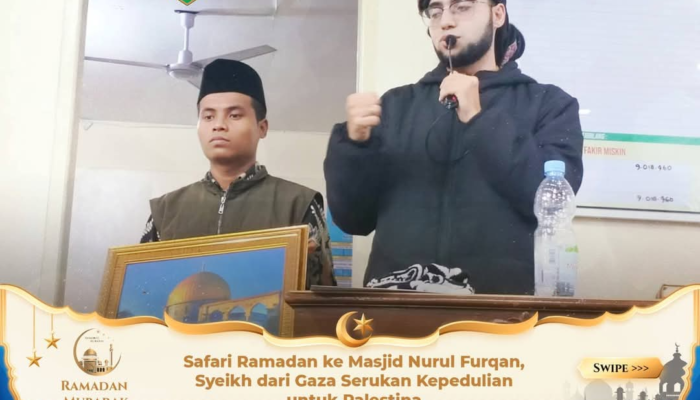 Hadir di Masjid Nurul Furqan, Syeikh dari Gaza Serukan Kepedulian untuk Palestina