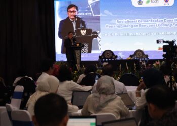 Pembukaan sosialisasi Pemanfaatan Dana Bersama Penanggulangan Bencana (Pooling Fund Bencana) yang berlangsung sebagai rangkaian kegiatna Hari Kesiapsiagaan Bencana 2025. Kegiatan berlangsung di Graha Bakti Praja, Kantor Gubernur Nusa Tenggara Barat, Kota Mataram, NTB, Senin (28/4). IST