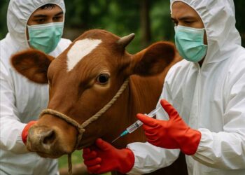 Ilustrasi Pemberian Vaksin PMK kepada Sapi