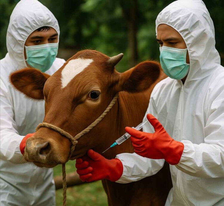 Ilustrasi Pemberian Vaksin PMK kepada Sapi