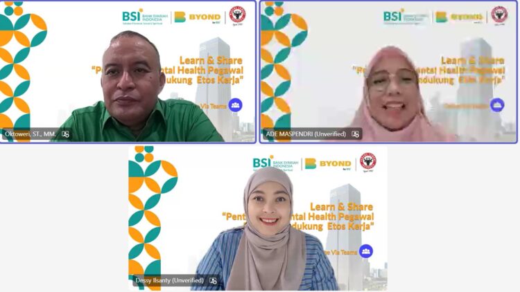 PT Semen Padang berkolaborasi dengan Bank Syariah Indonesia (BSI) menggelar Webinar Learn & Share bertajuk "Sosialisasi Pentingnya Mental Health untuk Dukung Etos Kerja", Selasa (24/6). IST