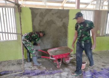 Satgas TMMD ke 125 Dharmasraya Bantu Rehab Musala Al Muhajirin Muaro Momong