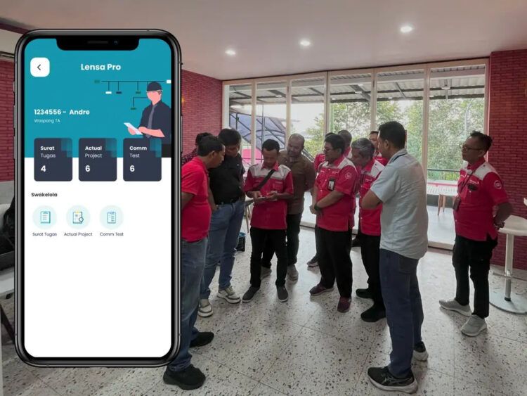 Peluncuran aplikasi digital Laporan Engineering Nasional Sistem Aplikasi – Proyek (LENSA-PRO) di Telkom Akses Legok, Tangerang, beberapa waktu yang lalu.