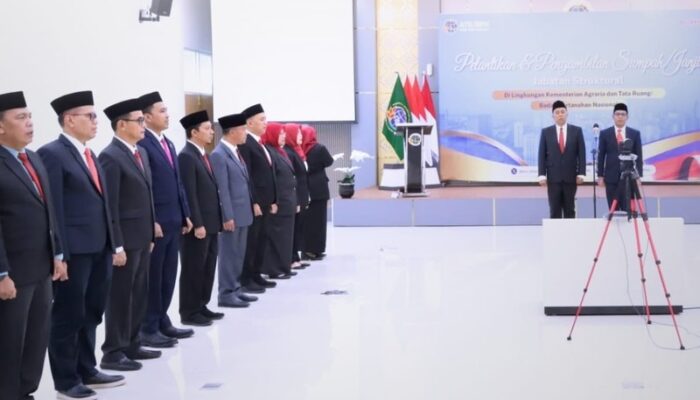 Pejabat Tinggi Pratama dan Administrator di Kanwil ATR/BPN Sumbar Dilantik