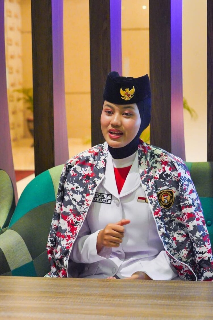 Lulu Athul Faudah salah seorang anggota Paskibraka di Istana pasukan delapan
