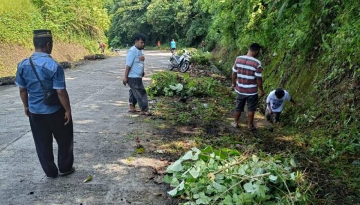 Jalan Alternatif Disulap Jadi Bersih, Warga Ampalu, Nagari Lareh Nan Panjang Kompak Gelar Goro