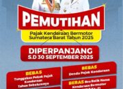 Pemutihan Pajak Kendaraan Bermotor di Sumbar Diperpanjang Hingga 30 September 2025
