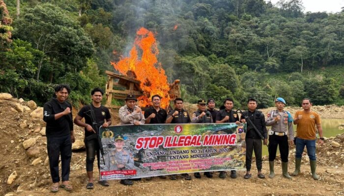 Satgas Ilegal Mining Polres Solok Selatan Lakukan Penertiban PETI