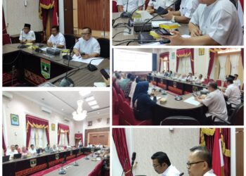 Rapat monitoring dan evaluasi (monev) serta persiapan hulu dan hilirisasi komoditi gambir yang digelar di Istana Gubernur Sumbar yang dipimpin langsung oleh Staf Ahli Gubernur Bidang Pembangunan, Kemasyarakatan, dan SDM,Nizam Ul Muluk pada Rabu (15/10). IST