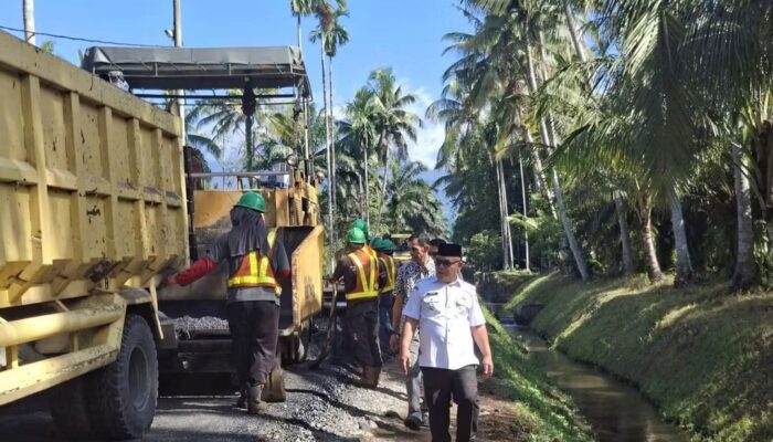 Pengerjaan Jalan Simpang Bascame–Kampung Paraman Nagari Anam Koto Selatan Ditinjau