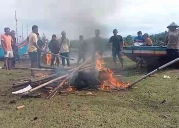 Bentrok Nelayan Pecah di Laut Muara Kandis, Satu Orang Terluka Diduga Akibat Lemparan Kaca