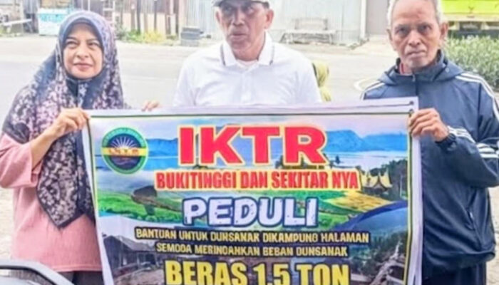 Salurkan Bantuan 1,5 Ton Beras, IKTR Bukittinggi Peduli Bencana di Kampung Halaman