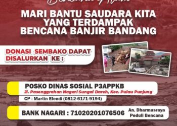 Sampaikan Duka Mendalam Atas Musibah Banjir Bandang, Pemkab Dharmasraya Buka Kanal Penggalangan Bantuan