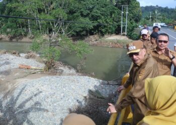 Bupati Hendrajoni Tinjau Kerusakan Infrastruktur Akibat Banjir di Lengayang dan Ranah Pesisir