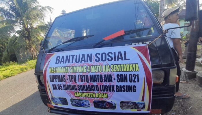 Peduli Bencana Galodo, Warga Simpang IV Mato Aia Salurkan Dua Pick Up Sembako dan Pakaian