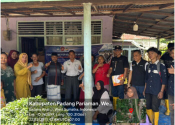 PNP menyalurkan berbagai bentuk bantuan kemanusiaan kepada warga di Nagari Sungai Buluh Utara, Kecamatan Batang Anai, Kabupaten Padang Pariaman. IST