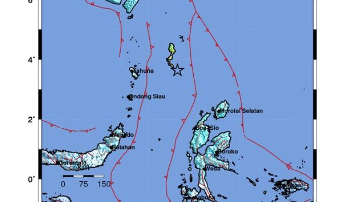 Gempa Bumi Magnitudo 7,1 Guncang Kabupaten Kepulauan Talaud, Sulawesi Utara