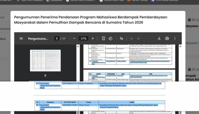 UM Sumatera Barat Ukir Prestasi Nasional di Program Mahasiswa Berdampak 2026